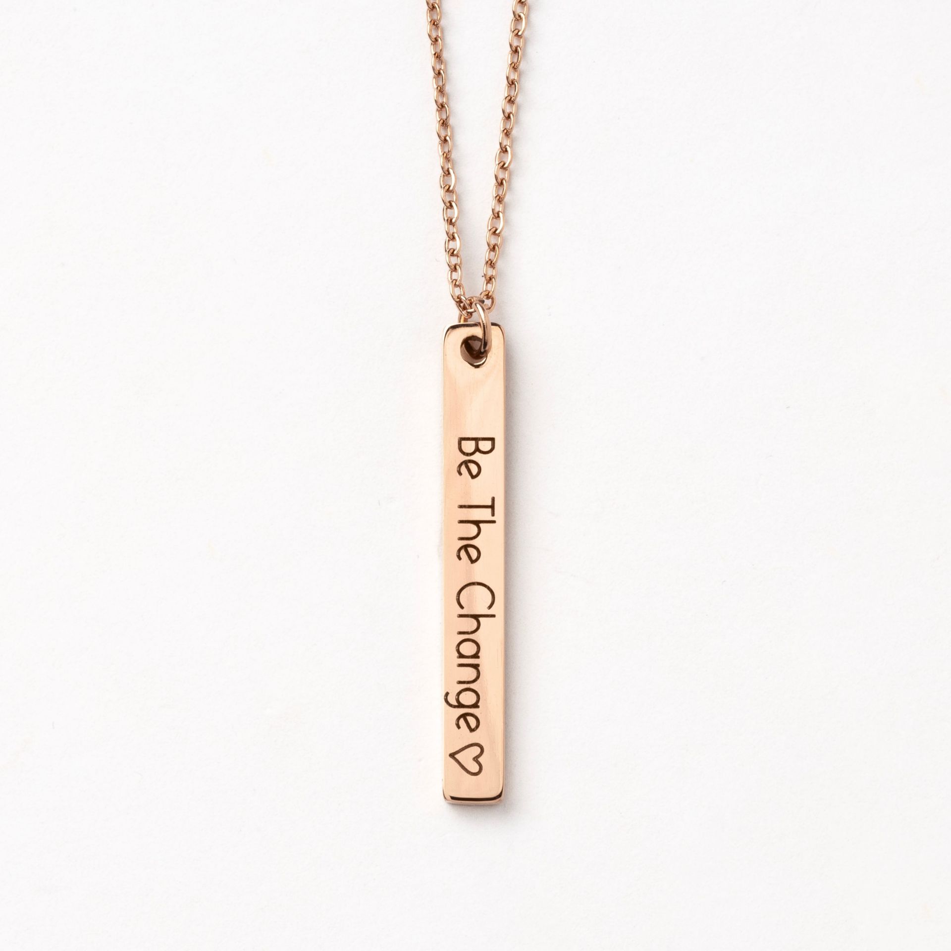 Rose Gold Bar Necklace | Plunder Design