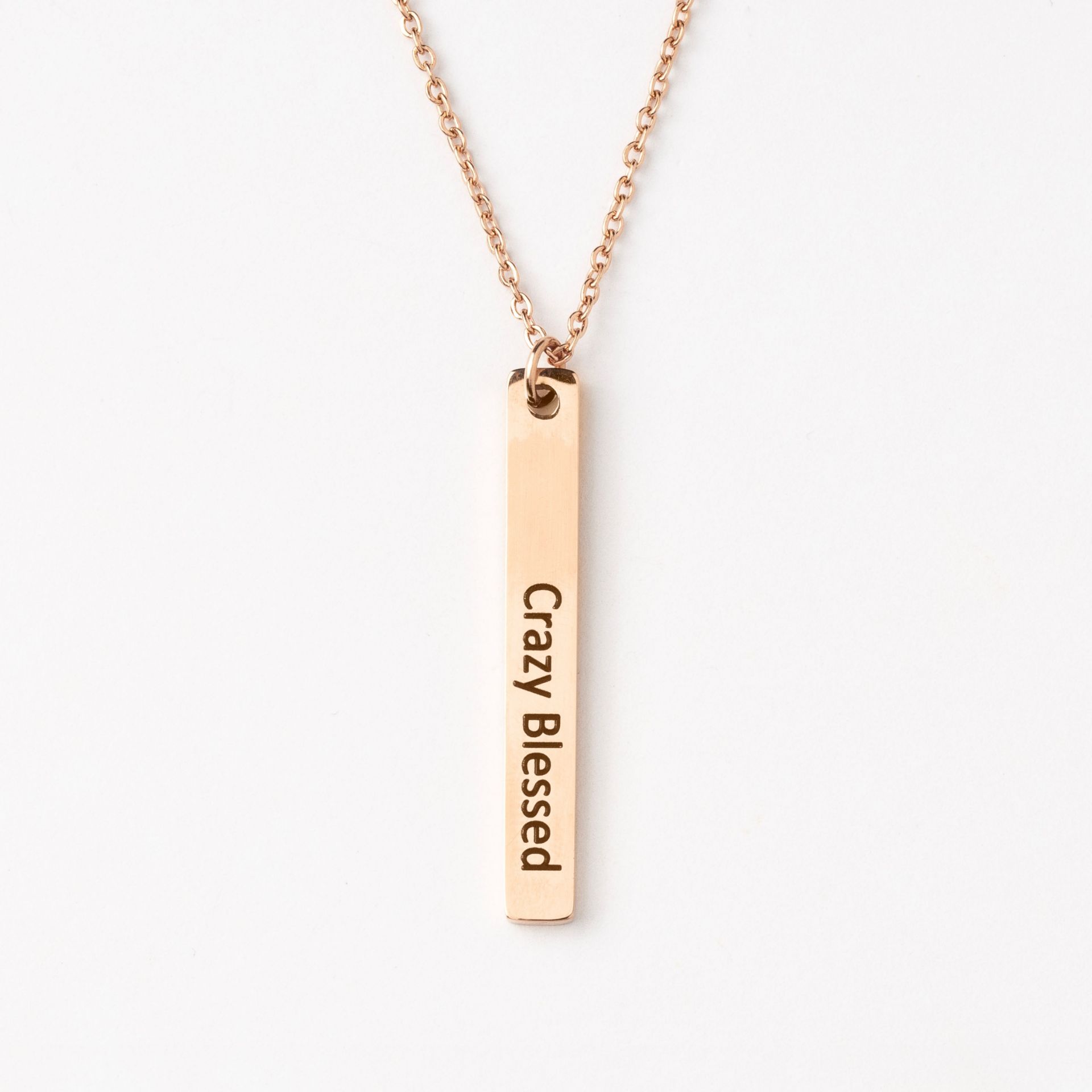 Rose Gold Bar Necklace | Plunder Design