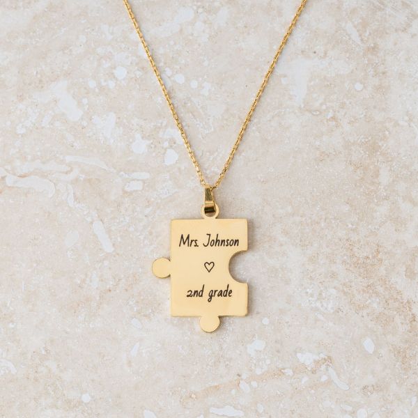 Picture of Gold Puzzle Piece Necklace 