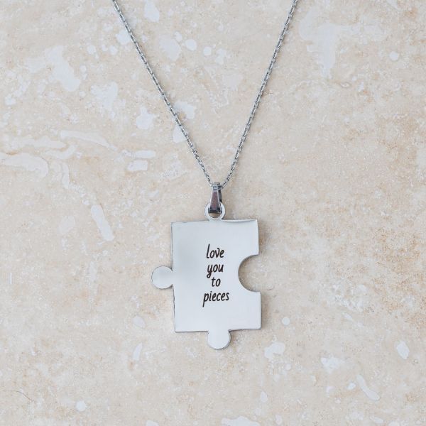 Picture of Silver Puzzle Piece Necklace 